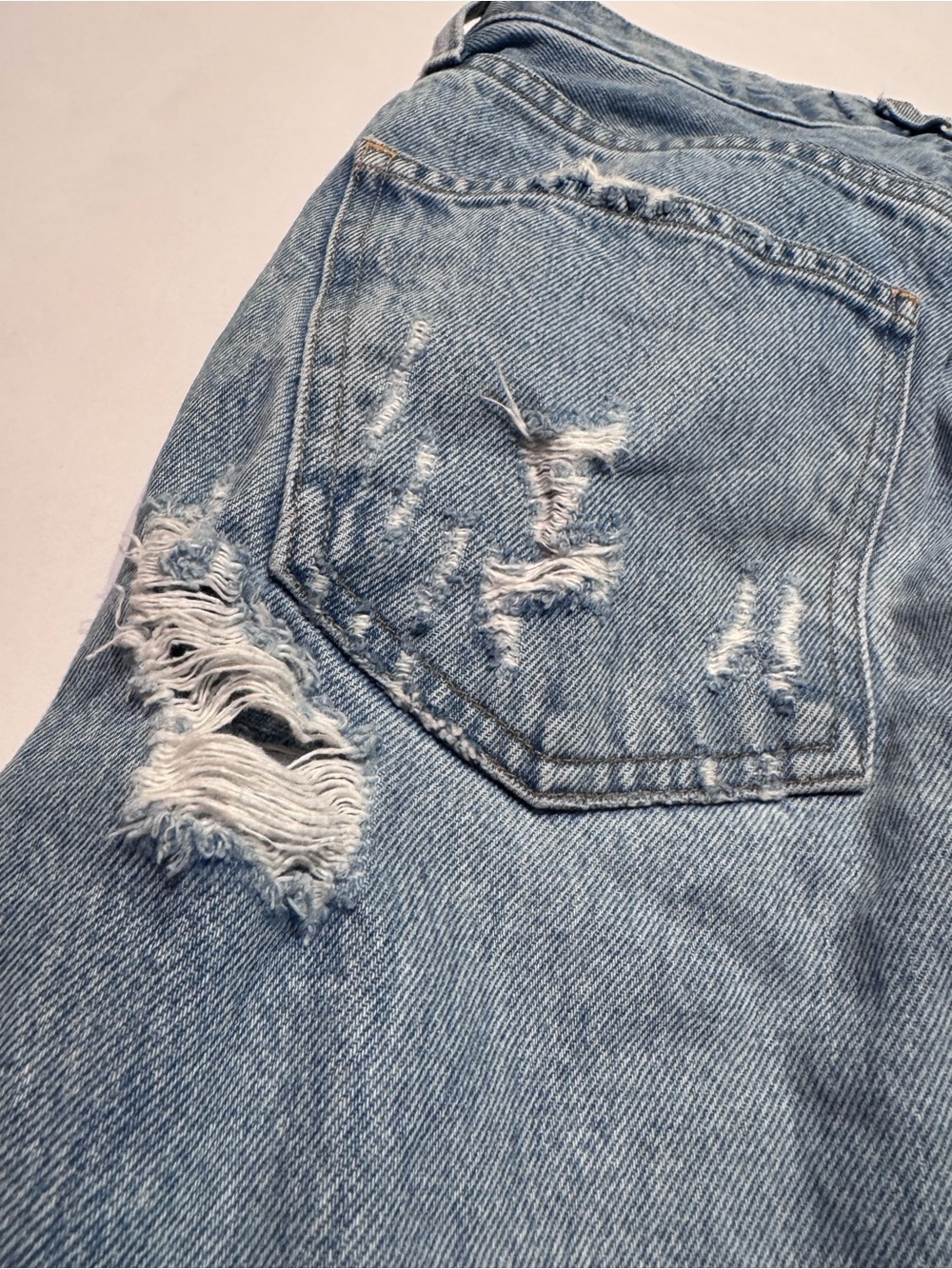 AGOLDE 90s Crop Mid Rise Loose Fit Jeans Medium Wash Blue Distressed Size 24 - Picture 6 of 10